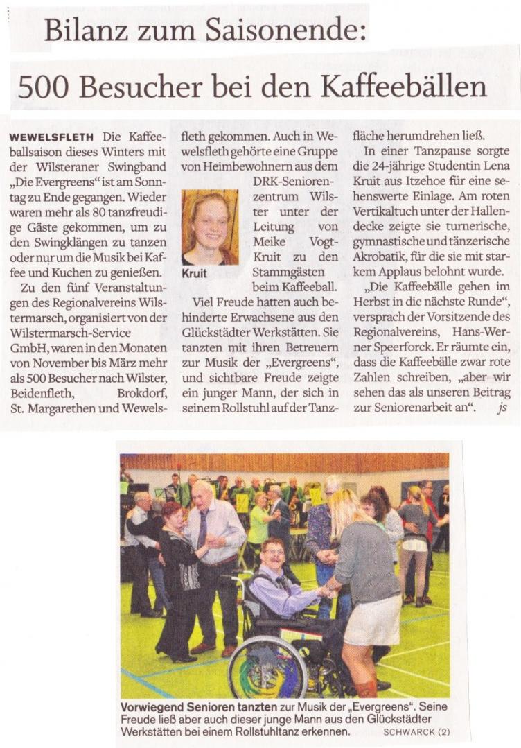 Bilanz zum Saisonende: 500 Besucher bei den Kaffeeb&auml;llen, sh:z / Wilstersch